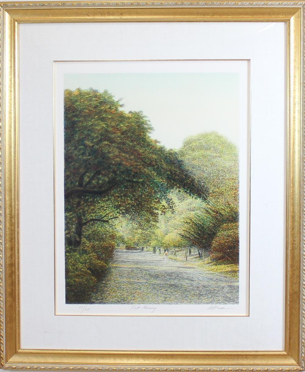 Appraisal: HAROLD ALTMAN Pennsylvania France - lithograph Fall Morning figures walking