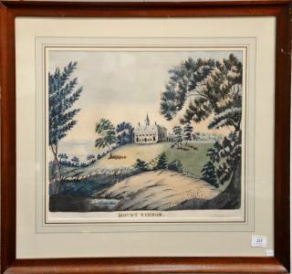 Appraisal: Mount Vernon watercolor on paper unsigned Century x Provenance Property