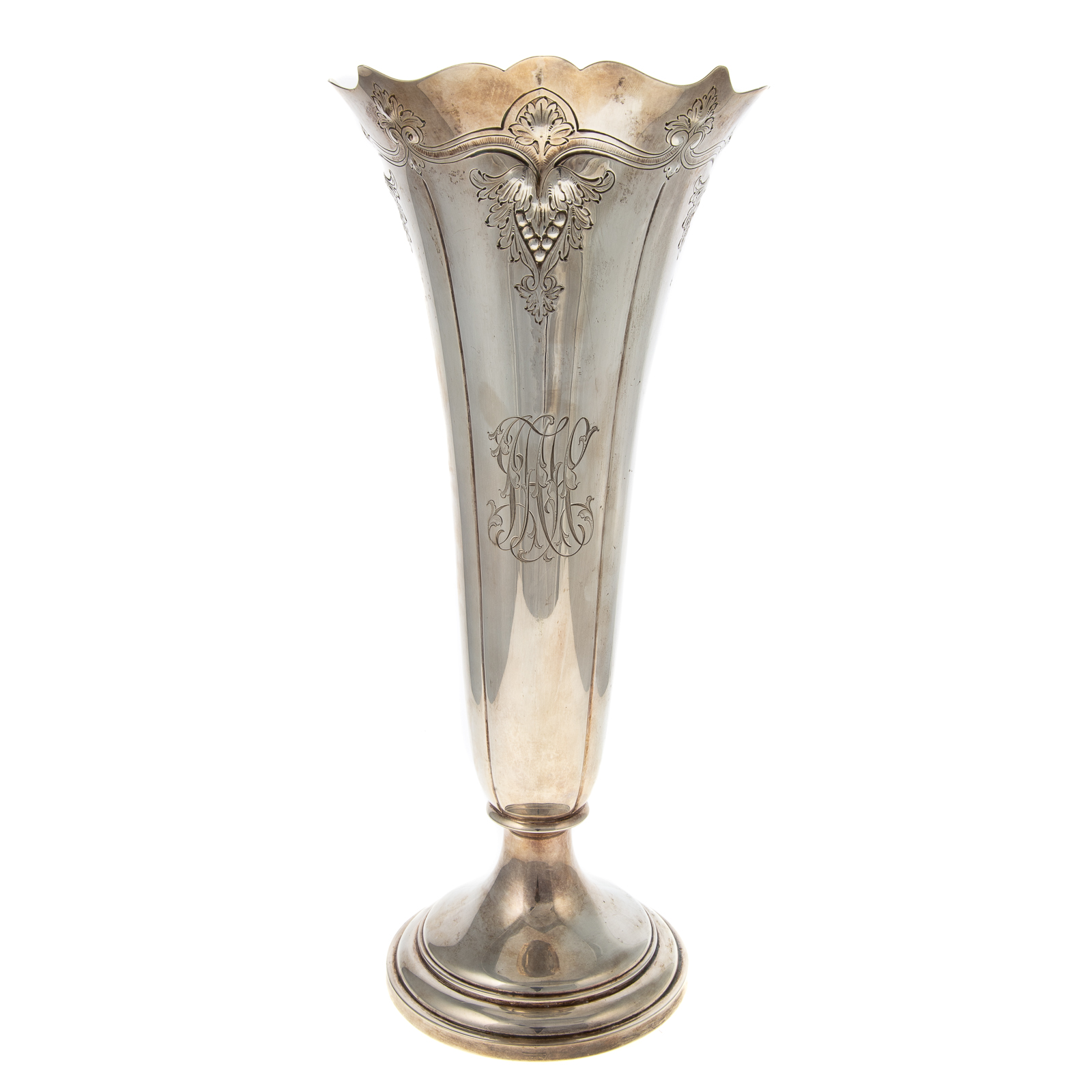 Appraisal: GORHAM STERLING TRUMPET VASE date mark retailed Black Starr Frost