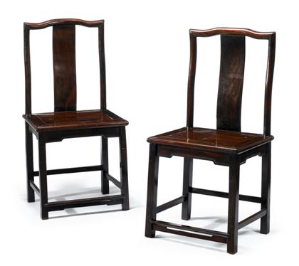 Appraisal: Pair of Chinese hongmu hall chairs th century