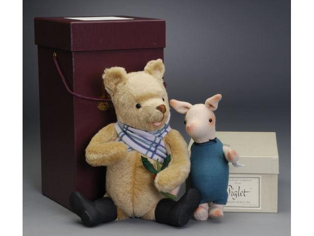 Appraisal: R John Wright Holiday Pooh Life-Size Piglet Holiday Pooh mohair