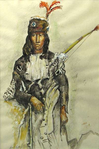 Appraisal: Ben E Shute American born Arapaho signed 'Ben Shute' lower