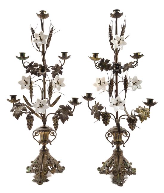 Appraisal: Sale Lot A Pair of Victorian Gilt Metal and Glass