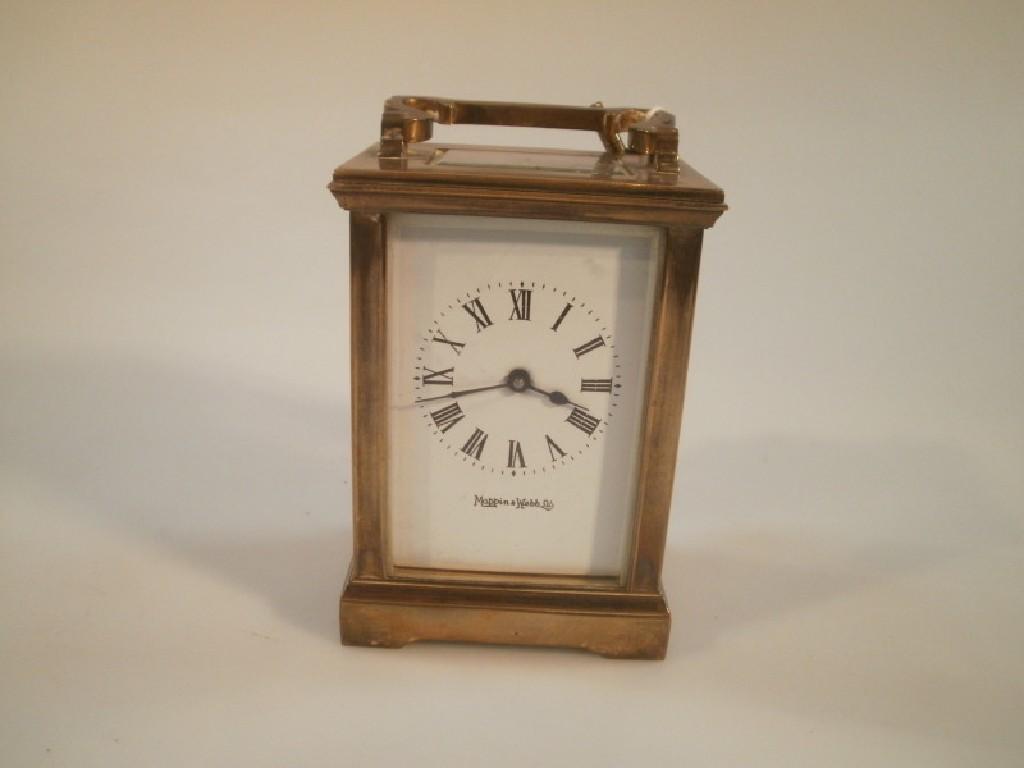 Appraisal: A Mappin and Webb brass cased carriage time piece cm