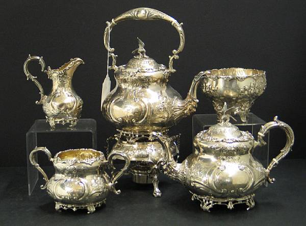 Appraisal: An Edward VII silver five piece tea setGoldsmiths amp Silversmiths