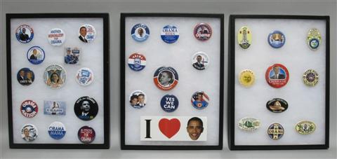 Appraisal: FORTY-THREE PRESIDENTIAL CAMPAIGN BUTTONS Including thirty-four Barack Obama buttons in