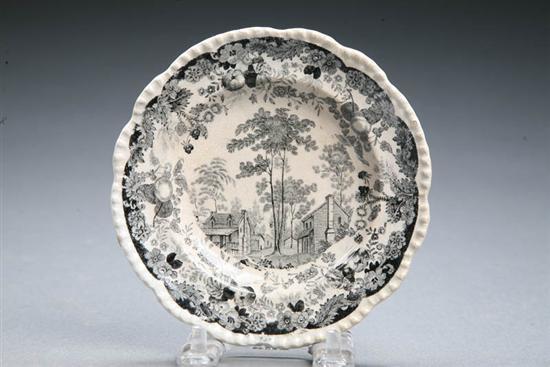 Appraisal: STAFFORDSHIRE TODDY PLATE English - transferware Unmarked Columbus Georgia scene