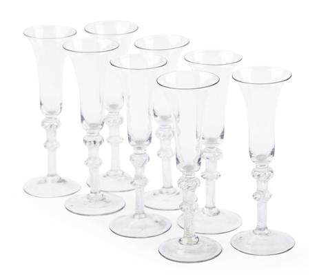 Appraisal: SET OF EIGHT AIR TWIST WINE GLASSES CIRCA - each