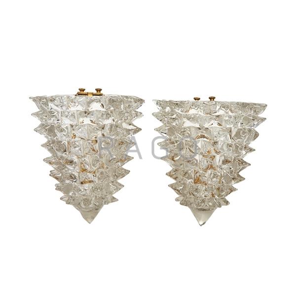 Appraisal: ERCOLE BAROVIER Vetro rostrato sconces Condition Report No damage