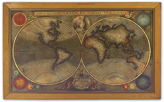 Appraisal: WORLD MAP ON GLASS MOLL HERMAN A New and Correct