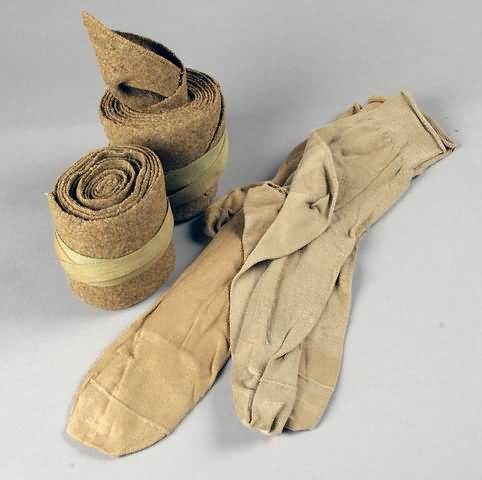 Appraisal: WWI clothing pair of officers socks pair size and pair