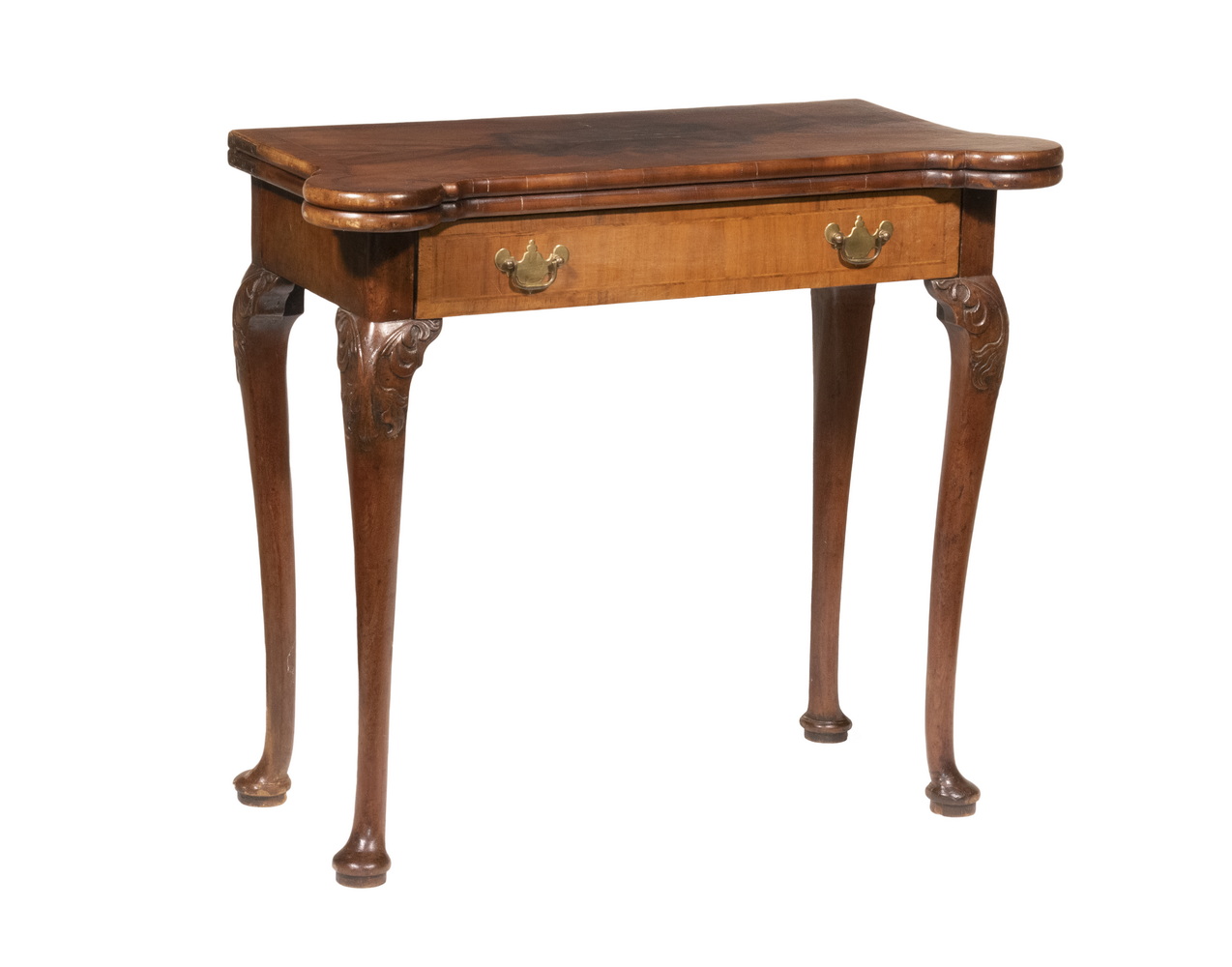 Appraisal: TH C MASSACHUSETTS QUEEN ANNE STYLE CARD TABLE Turret Top