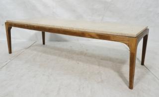 Appraisal: Modernist Travertine Marble Cocktail Coffee Table Modern -- Dimensions H