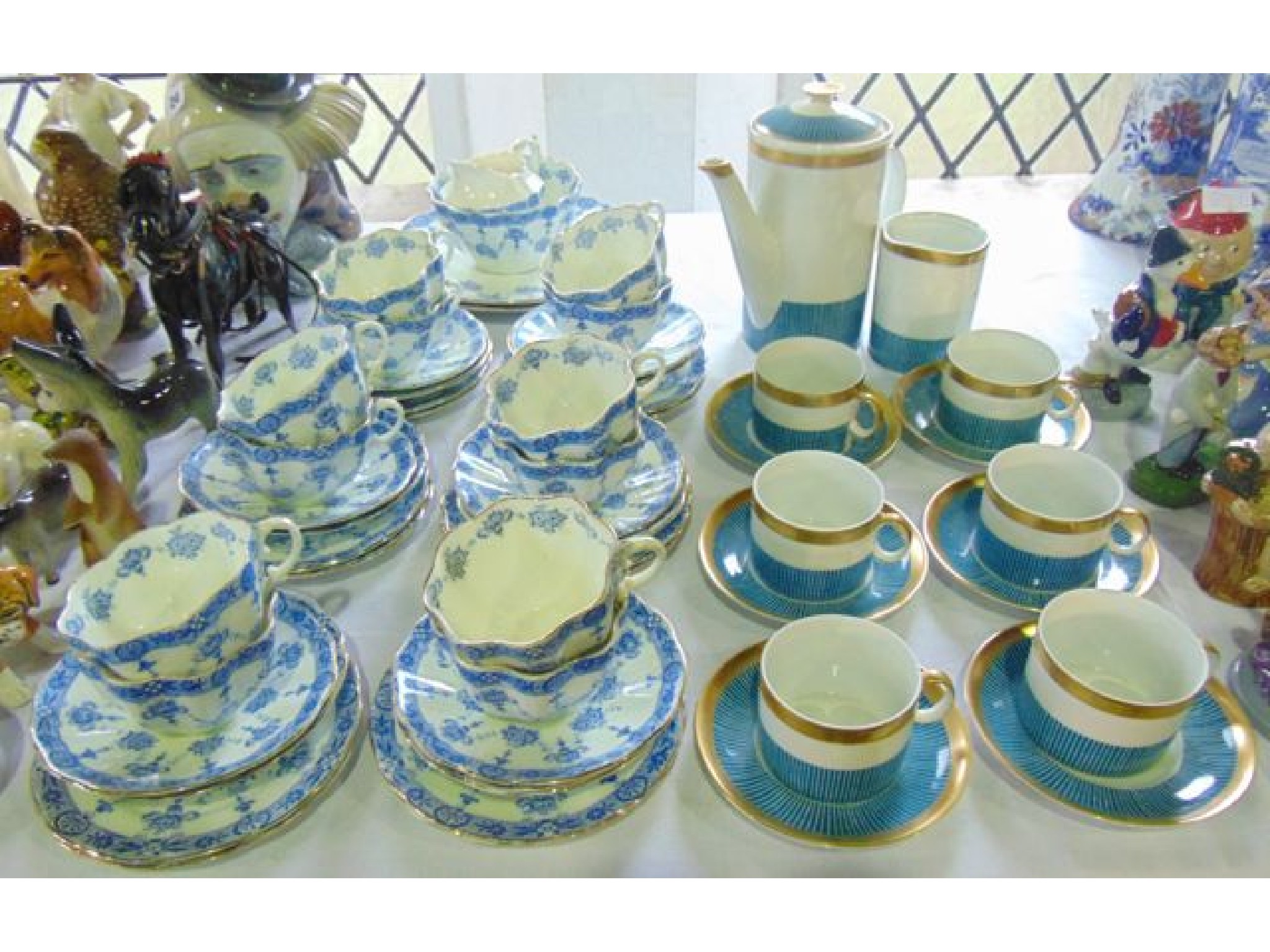 Appraisal: A collection of late th century tea wares with blue