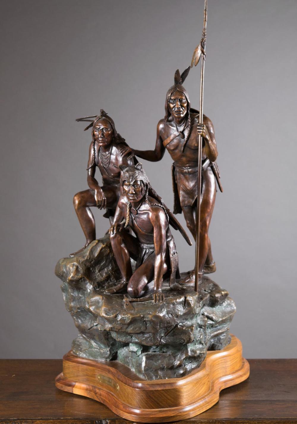 Appraisal: CODY HOUSTON MONTANA B BRONZE FIGURAL GROUP Changes in the