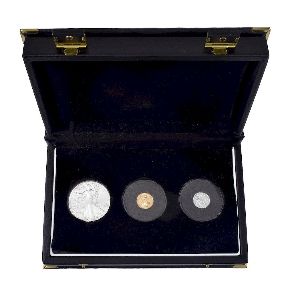 Appraisal: Platinum Gold Silver Coin Set Platinum Gold Silver Eagle U