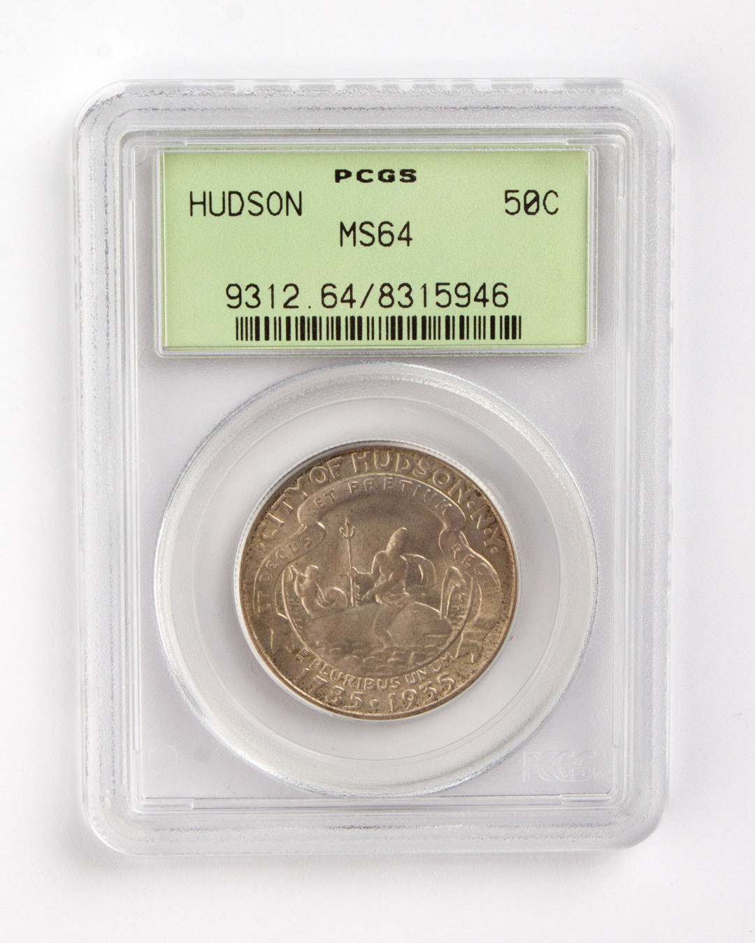 Appraisal: U S Hudson NY commemorative silver half dollar MS- in