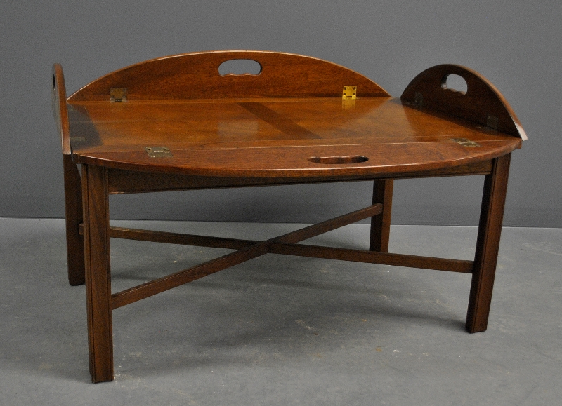 Appraisal: - Chippendale style mahogany butler s tray table h top