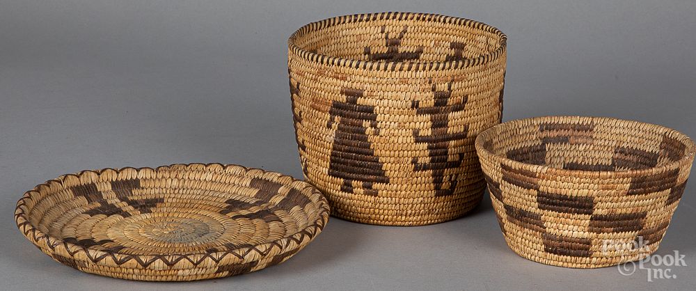 Appraisal: Three Southwest Native American basketry items Three Southwest Native American