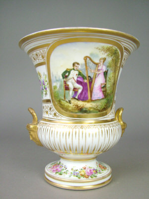 Appraisal: Sevres Campana twin-handled vase with extensive gilt decoration painted in