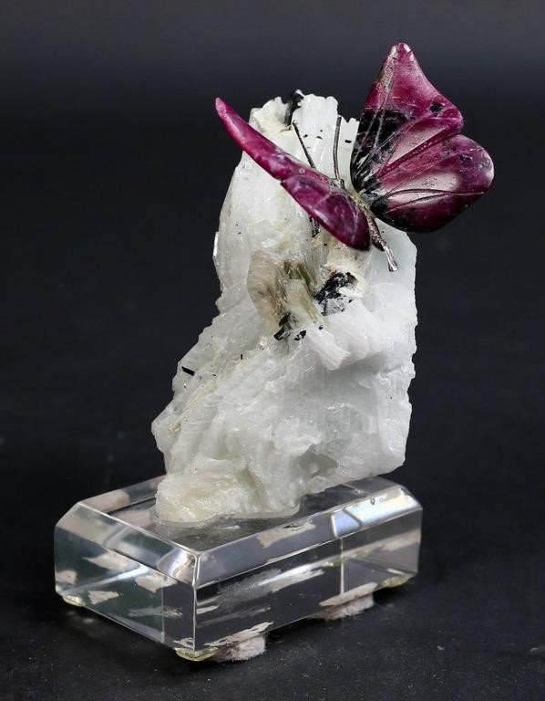 Appraisal: PETER MULLER RUBY ZOISITE BUTTERFLYPeter Muller Switzerland Brazil - Carved