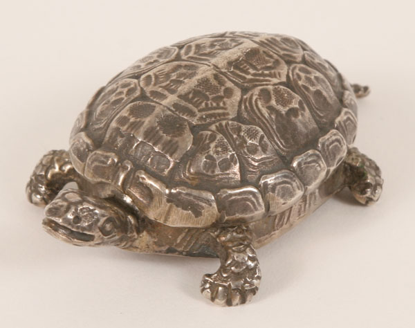 Appraisal: Buccellati Italian sterling silver turtle form box Marked on the