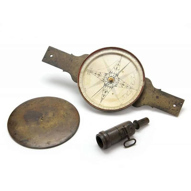 Appraisal: Rare th Century Frederick Maryland Heisely Compass circa a brass