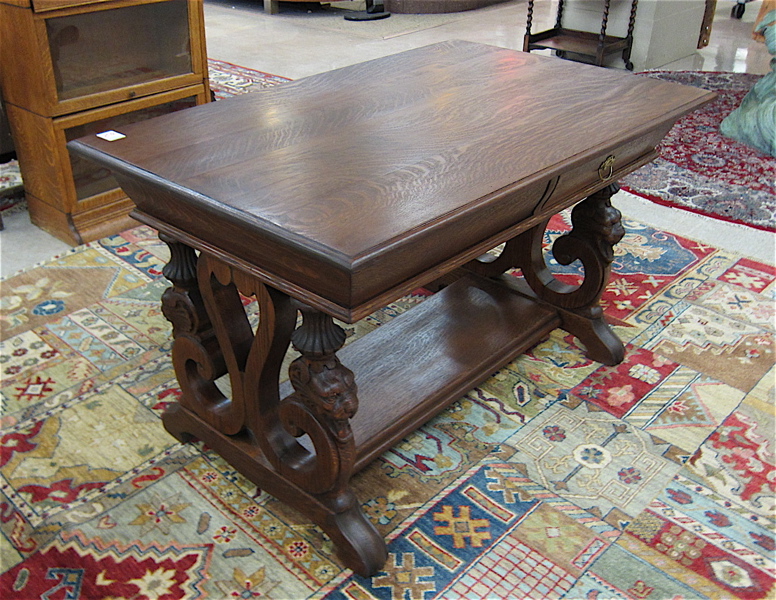 Appraisal: AN OAK LIBRARY TABLE American late th century having a