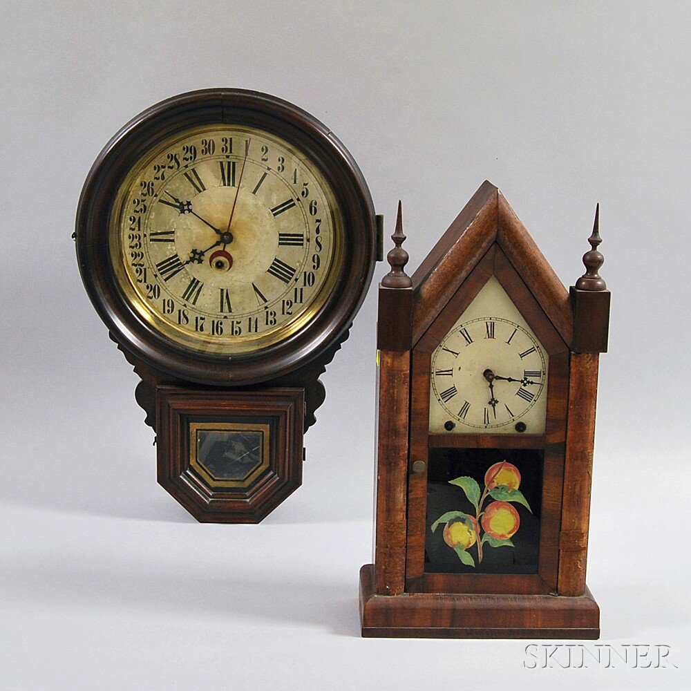 Appraisal: Two Clocks th th century a grain-painted and rosewood Ingraham