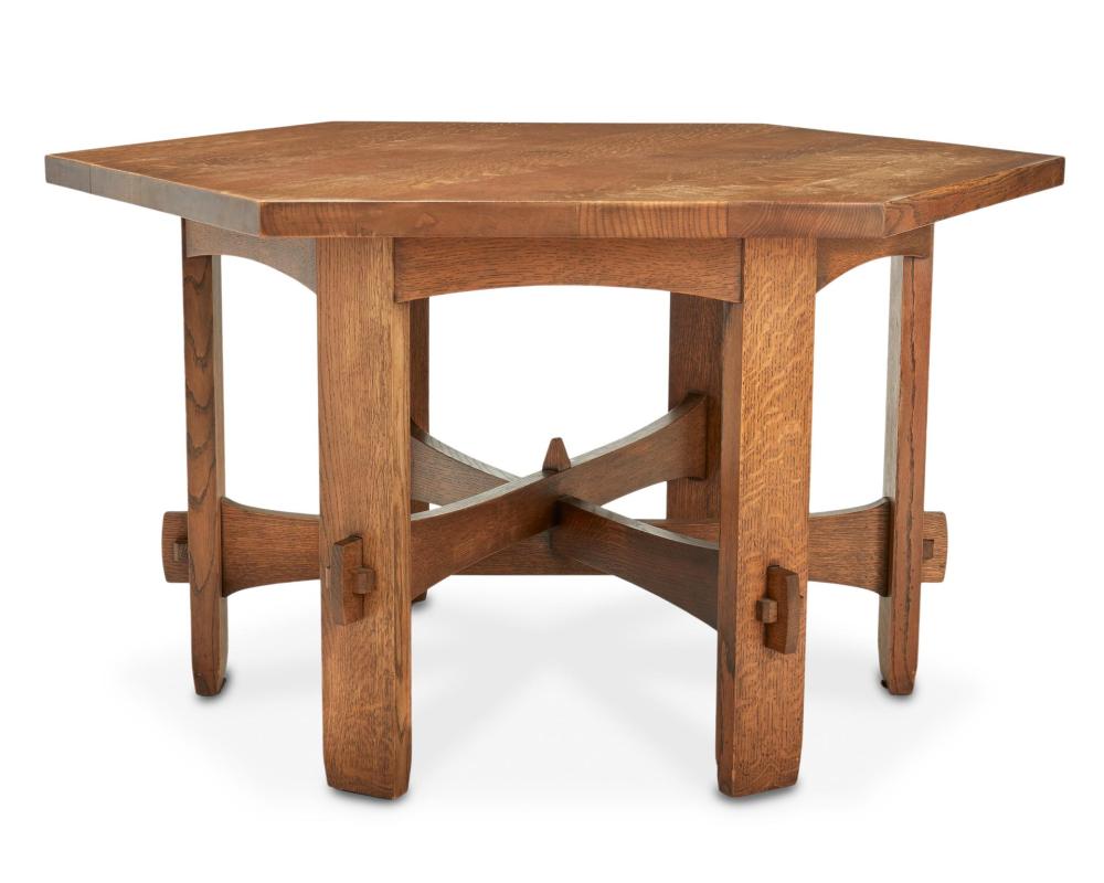 Appraisal: A Tom Gardner Arts and Crafts-style oak table Late th