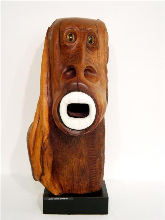 Appraisal: William P Katz American - carved wooden sculpture of a