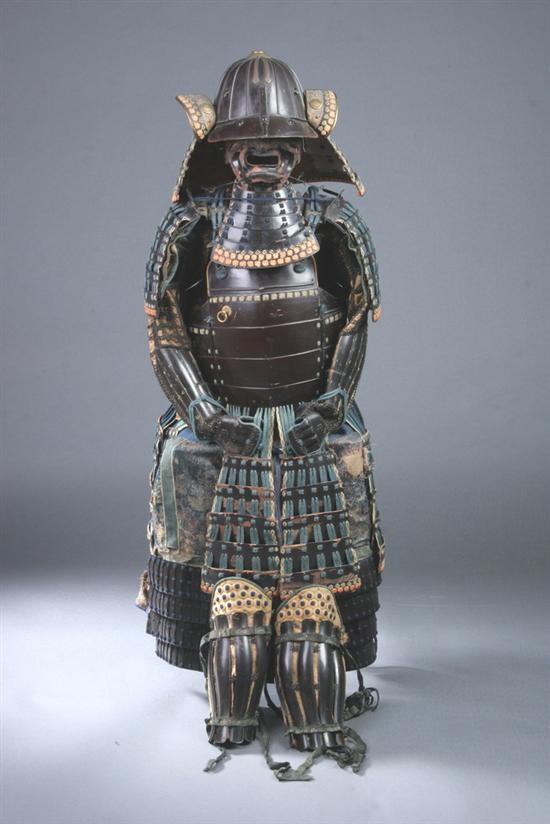 Appraisal: JAPANESE SUIT OF ARMOR TWO PLATE STANDING CUIRASS HOTOKE NIMAI-DO