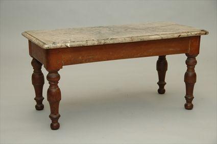 Appraisal: Provincial Marble-Top Low Table