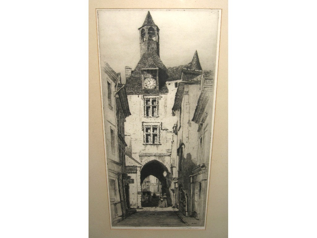 Appraisal: ALEXANDER P THOMSON Etching of a French alleyway initialled on