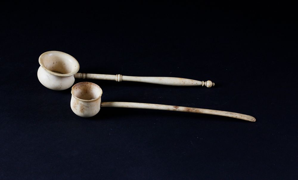 Appraisal: Two Whaler Made Whalebone Ladles circa - Two Whaler Made