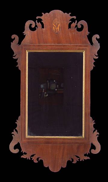 Appraisal: A George III parcel gilt inlaid mahogany mirror third quarter