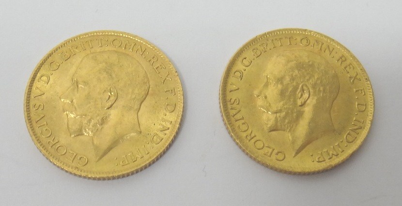 Appraisal: Two George V sovereigns and