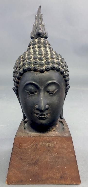 Appraisal: Thai Metal Buddha Head Thai metal Buddha head th c