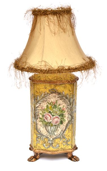 Appraisal: FLORAL DECORATED TABLE LAMP