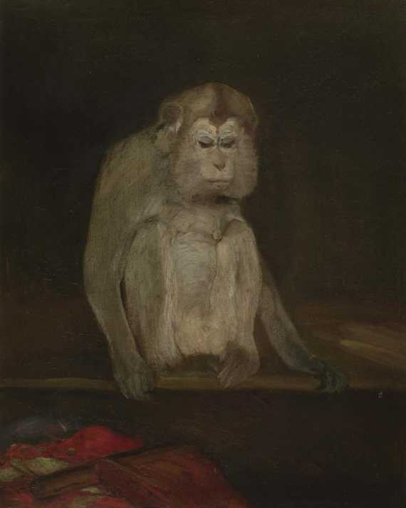 Appraisal: MAX GABRIEL CORNELIUS VON Prague - Munich Seated monkey Oil