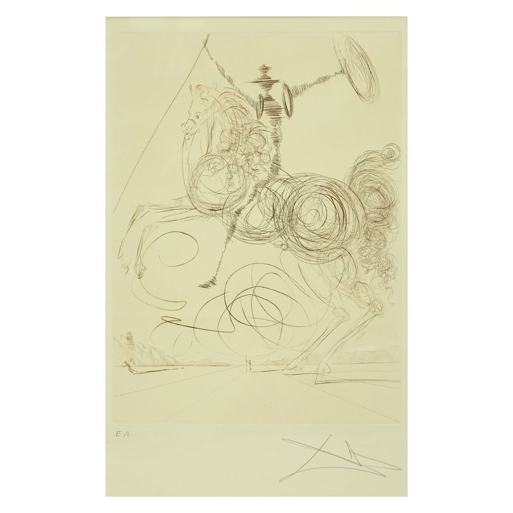 Appraisal: Salvador Dali Etching Salvador Dali Spanish - Drypoint etching Don