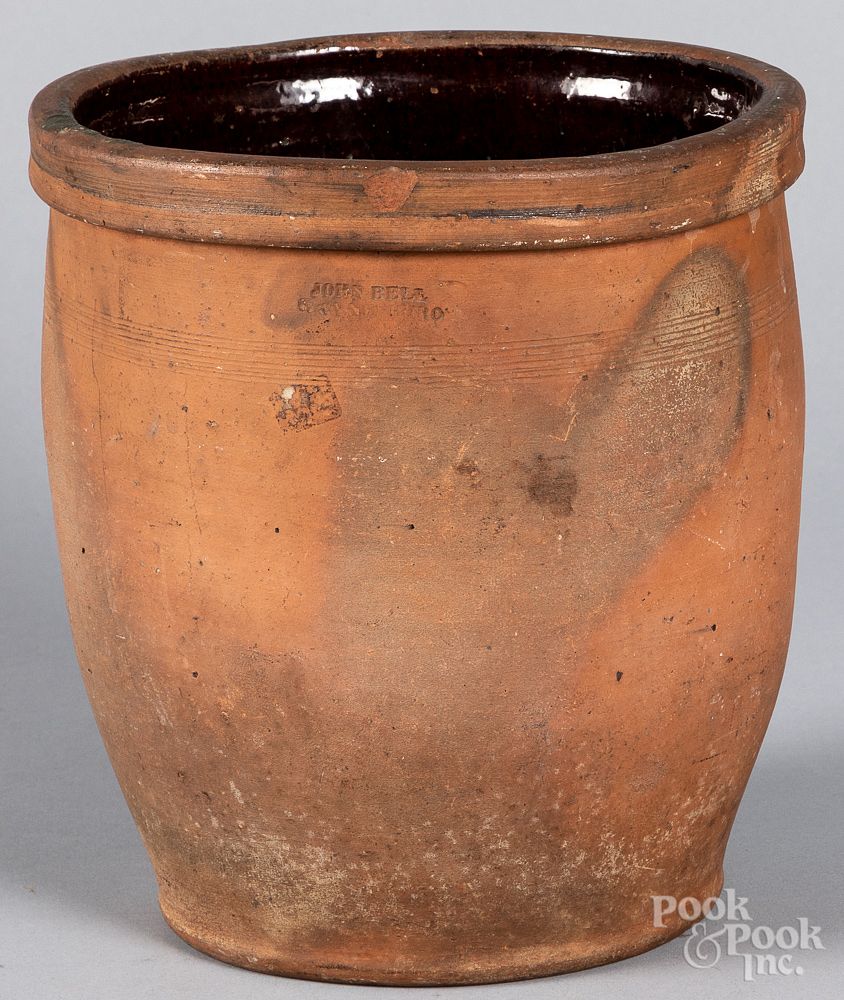 Appraisal: Pennsylvania redware crock th c Pennsylvania redware crock th c