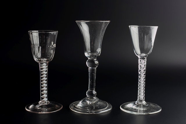 Appraisal: AN TH CENTURY CORDIAL GLASS the rounded conical bowl on