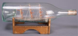 Appraisal: Vintage Ship in a Bottle Three mast schooner with full