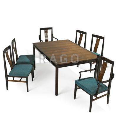 Appraisal: EDWARD WORMLEY - DUNBAR Dining table and six chairs two