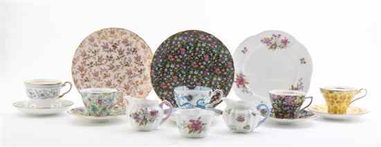 Appraisal: An Assembled Collection of English Porcelain Cups and Saucers of