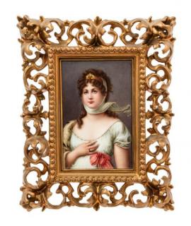 Appraisal: A German Porcelain Plaque Plaque x inches A German Porcelain