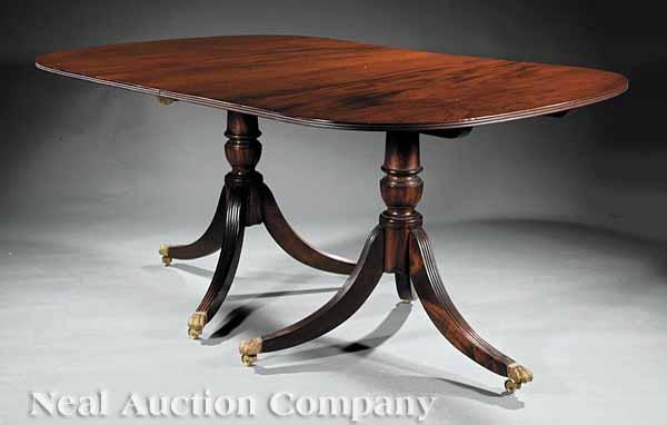 Appraisal: An Antique George III-Style Mahogany Two-Part Dining Table th c