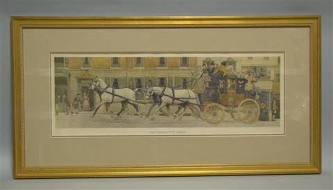 Appraisal: CECIL ALDIN THE EDINBUROUGH COACH Lithograph x in sight Framed