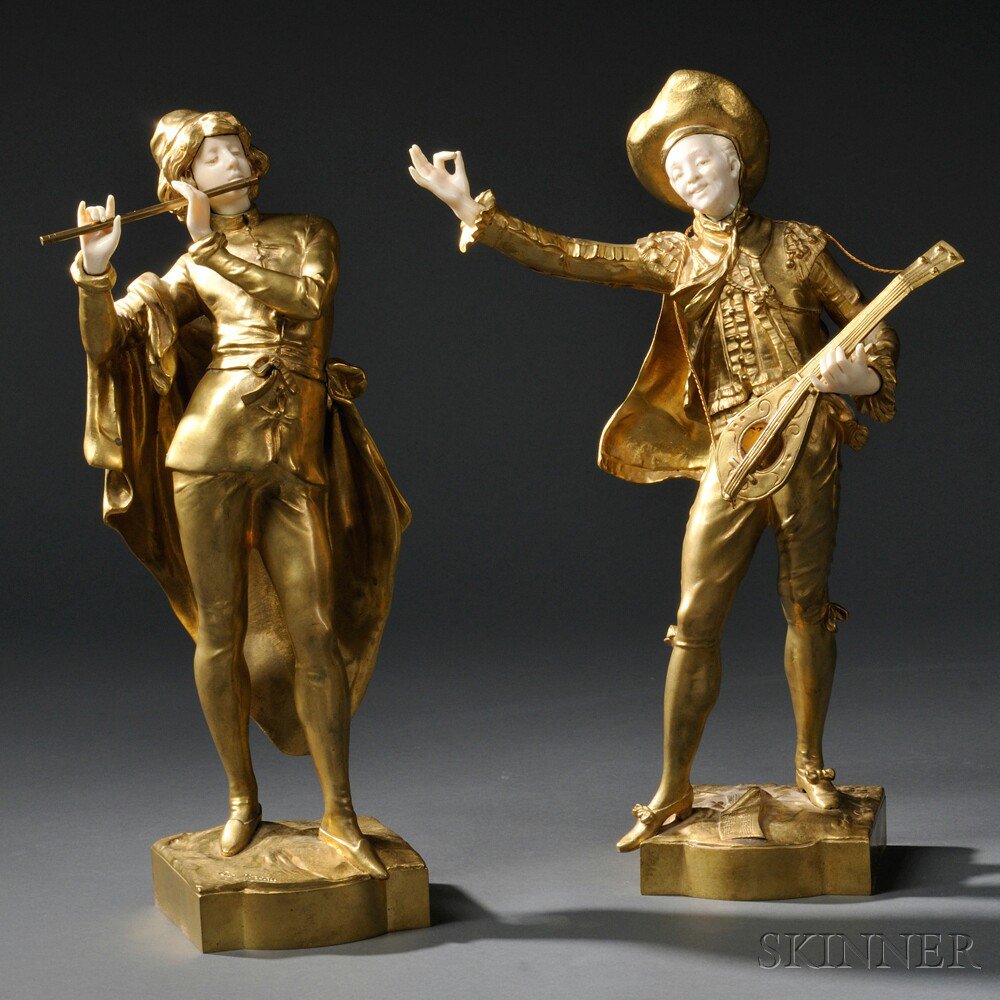 Appraisal: After Auguste Moreau French Late th Century Pair of Gilt-bronze